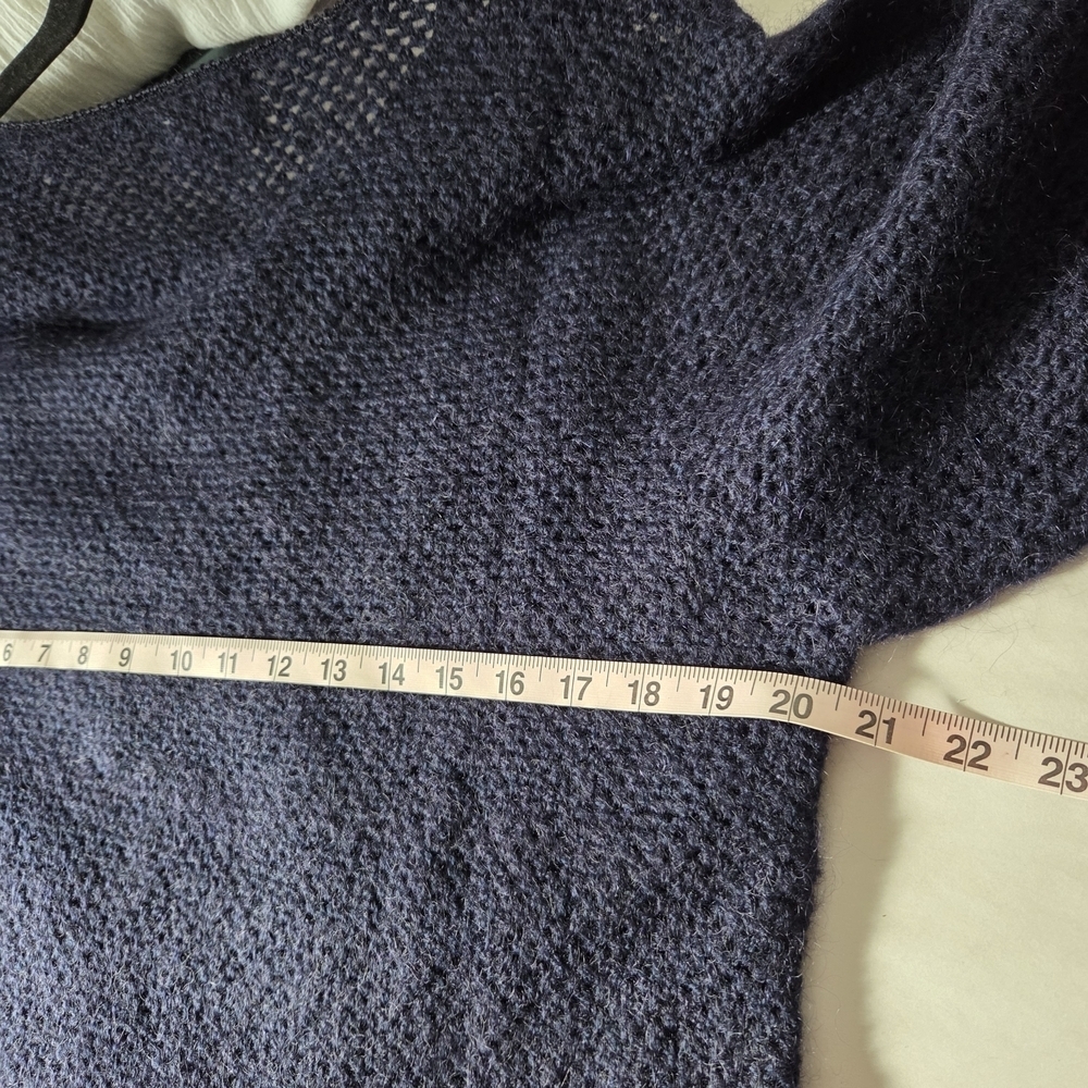 Ziao Yiyi Mohair Knit Sweater Navy Blue Sz Large - Picture 9 of 10
